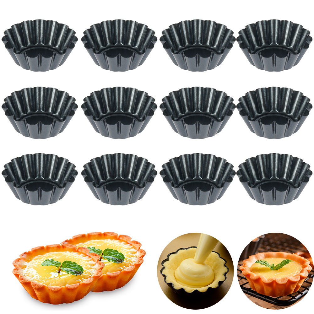 Egg Waffle Pan - 12Pcs Pan Mold Tart Quiche Flan