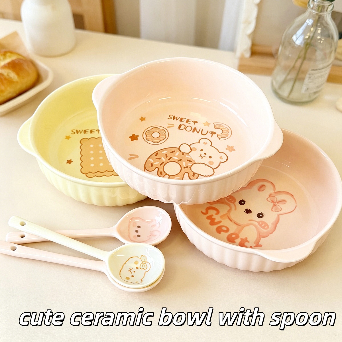 Dim Sum Basket - 7.5 Inch Cute Cartoon Bear Rabbit