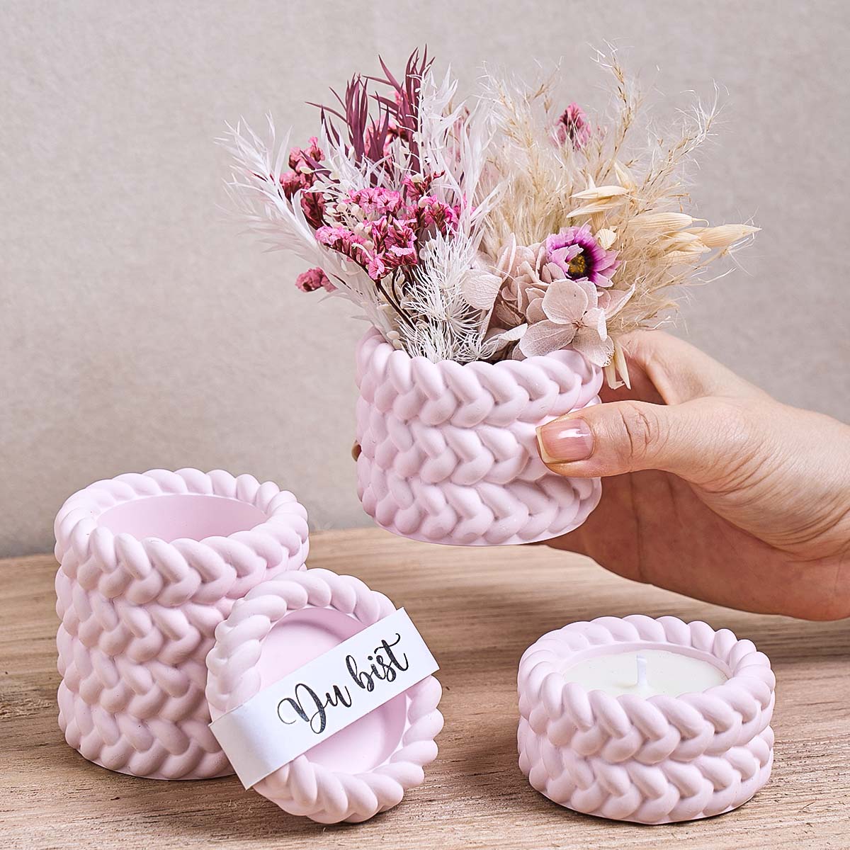 Potsticker Mold - Woven Candle Jar Silicone Mold DIY