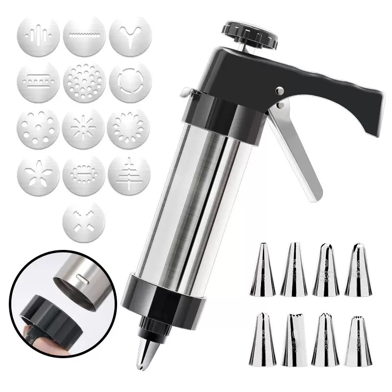 Churros Maker Gun - Multipurpose Aluminum Cookie Maker Press Kit