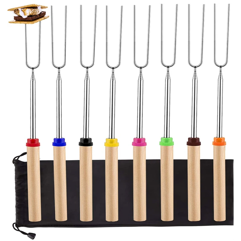 Hot Dog Press - 8Pcs Barbecue Skewers Stainless Steel BBQ