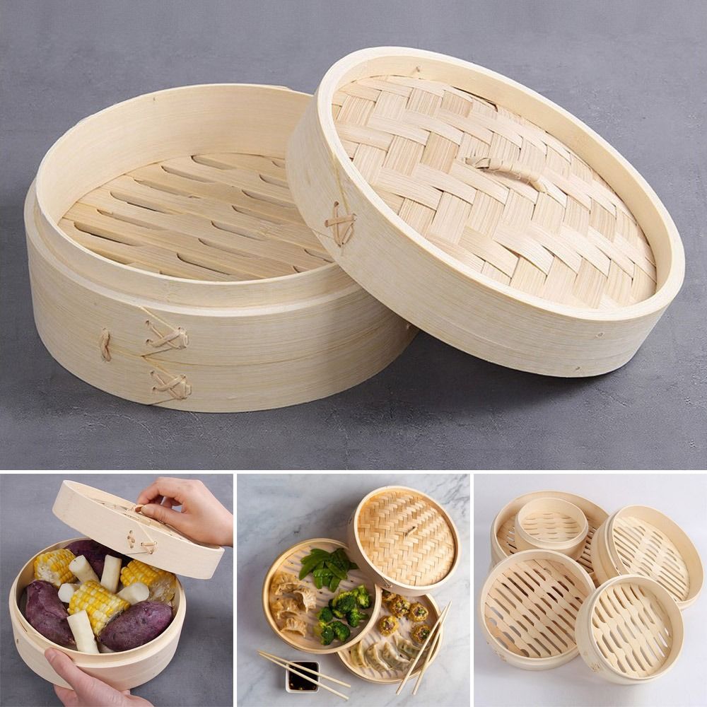 Bao Steamer Bamboo - Chinese Steamer Bamboo Steamer with Lid