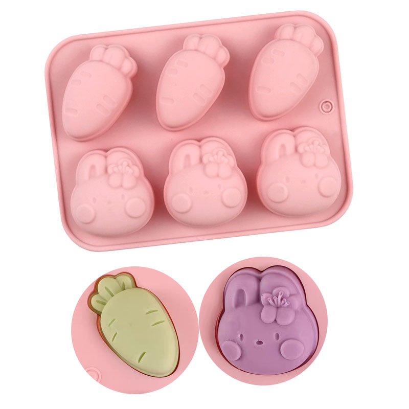 Bunny Cake Mold - Cartoon Silicone Mold Rabbit Carrot Cookies
