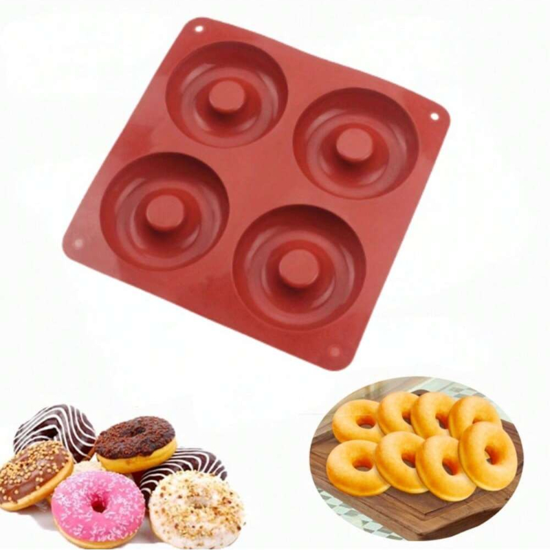 Donut Mold Silicone - 1PC 4 Holes Donut Silicone Mold