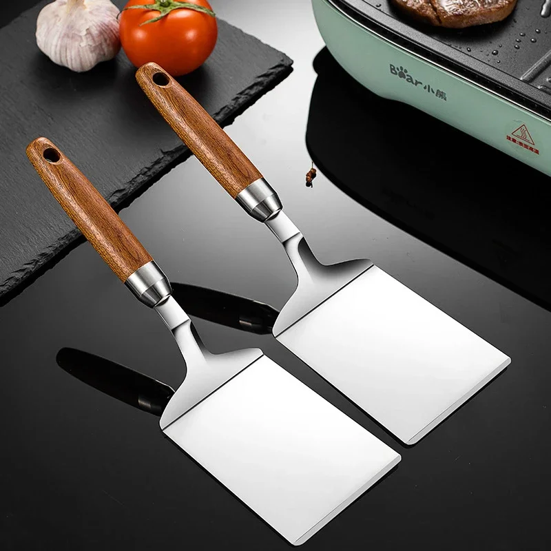Okonomiyaki Spatula - Stainless Steel Square Head Steak Cooking