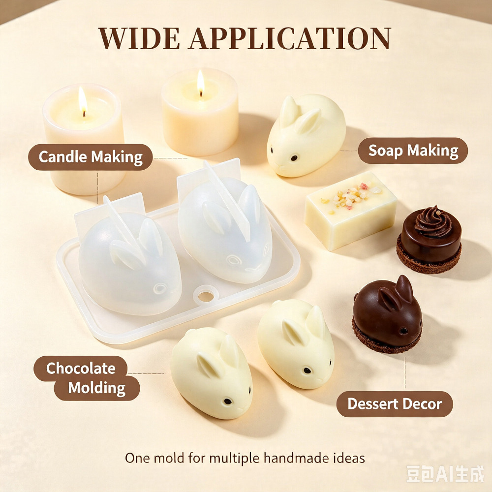 3D Mini Rabbit Silicone Mold F - Bunny Cake Mold recension och pris