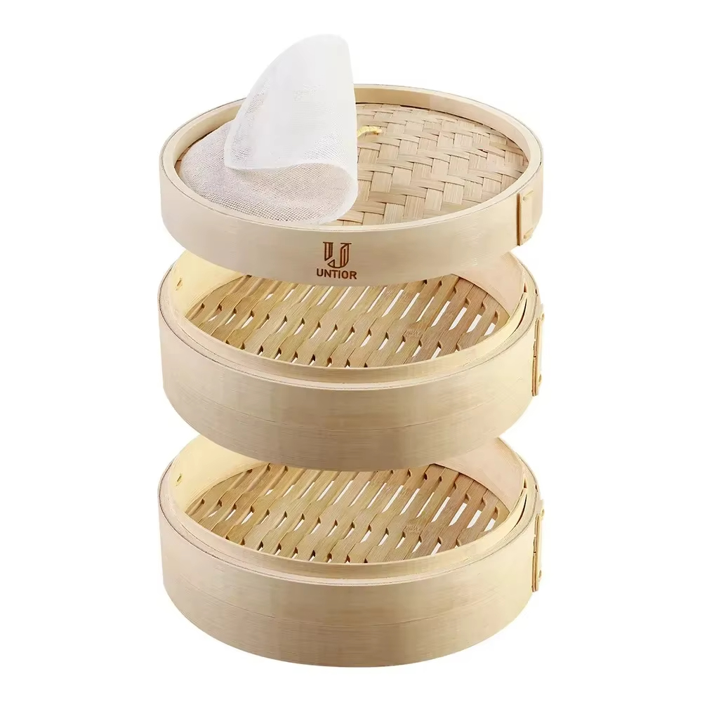 10-Inch Bamboo Food Steamer wi - Bao Steamer Bamboo recension och pris