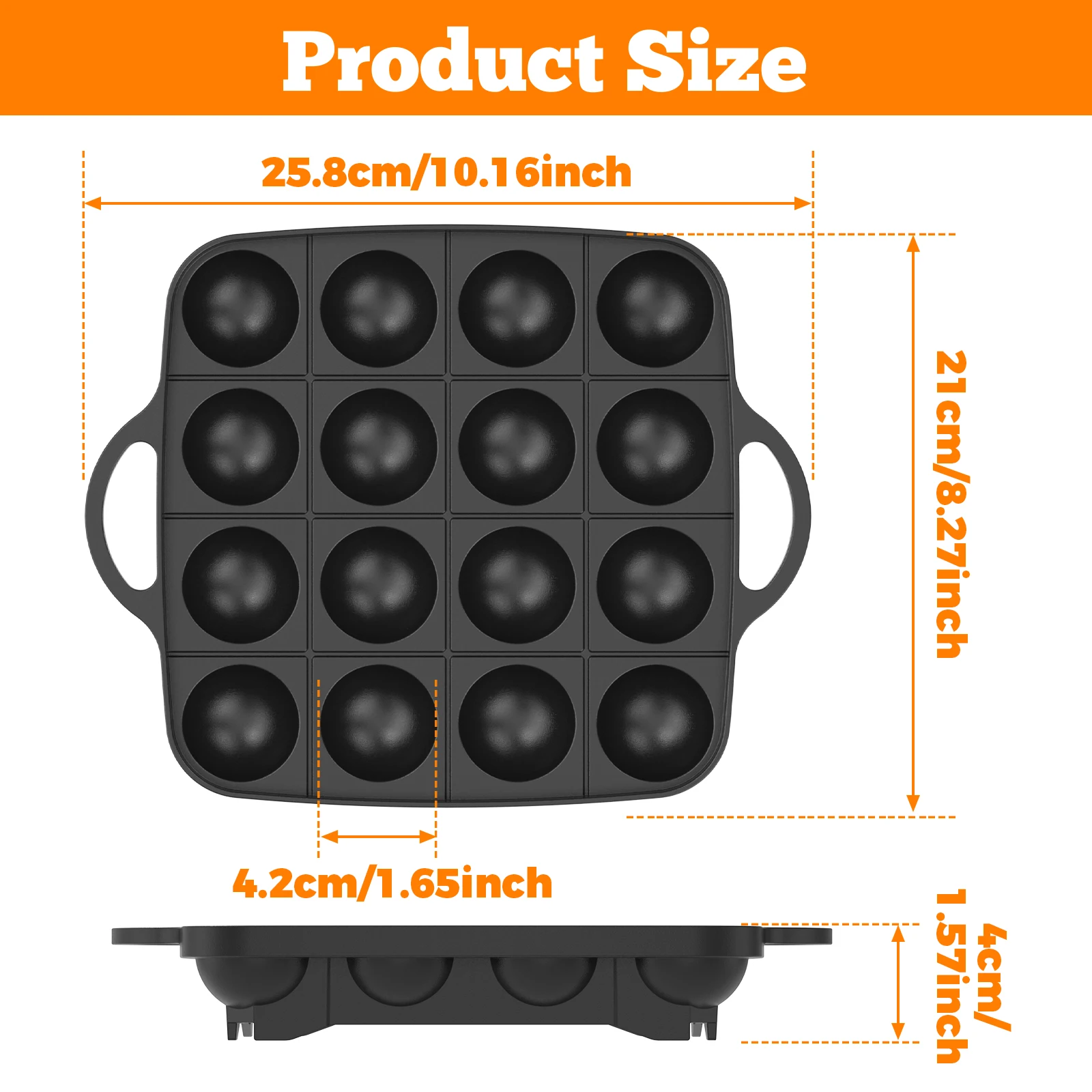 16 Holes Takoyaki Pan Cast Alu - Takoyaki Grill Plate recension och pris