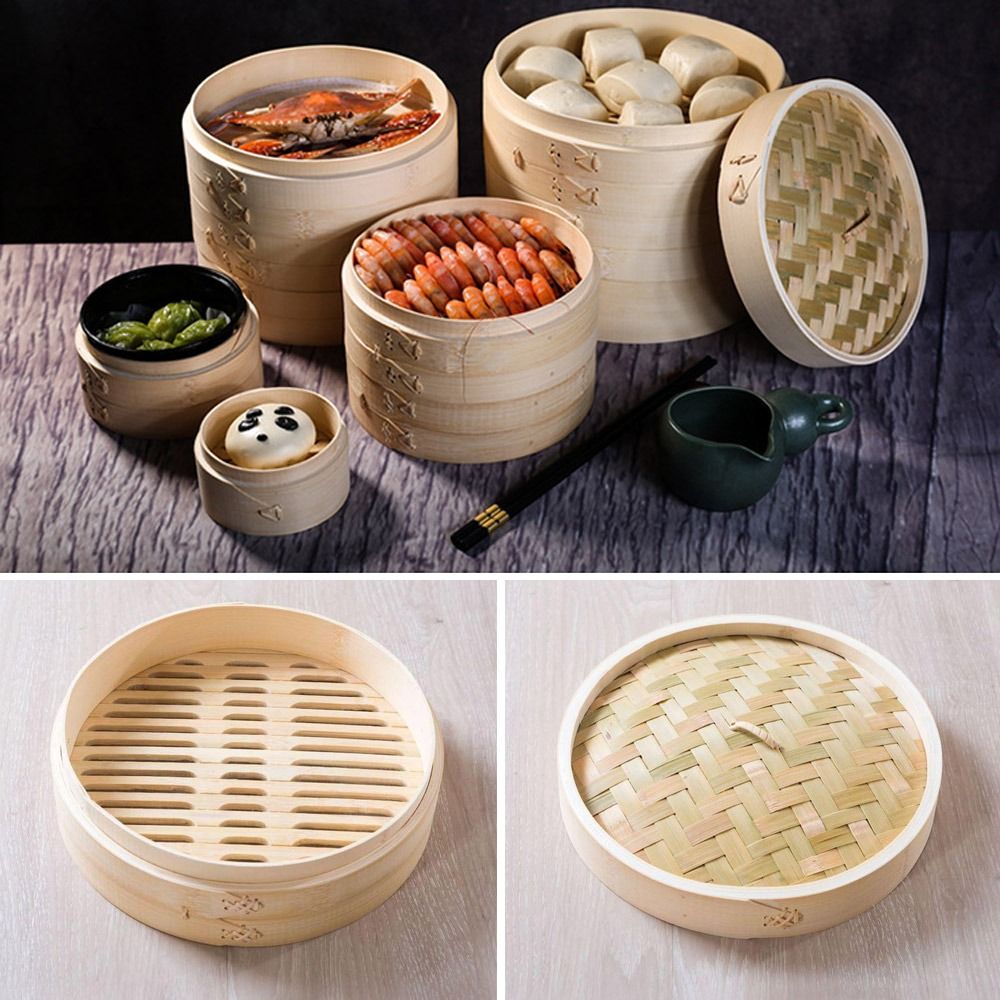 Bamboo Steamer Basket with Lid - Bao Steamer Bamboo recension och pris