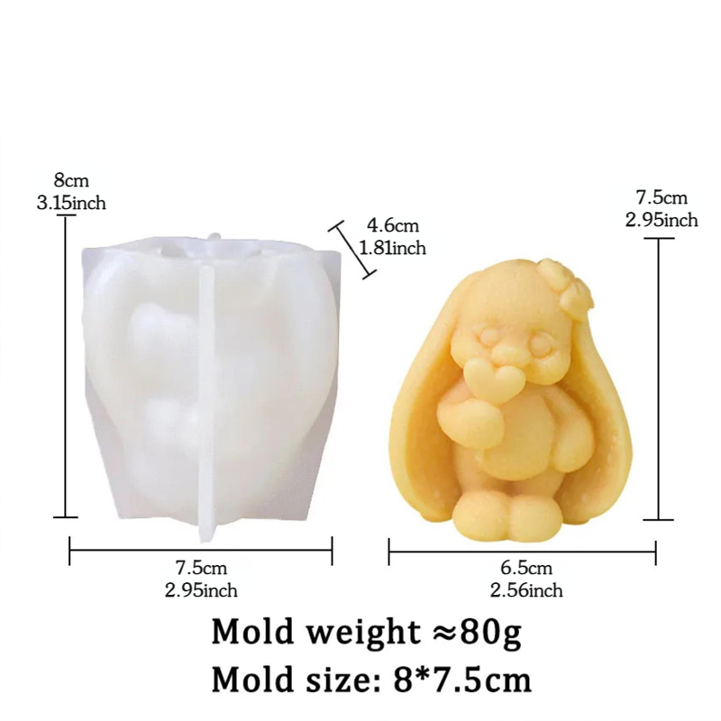 3D Long-eared Rabbit Silicone  - Bunny Cake Mold recension och pris