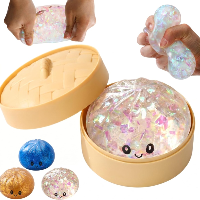 Glitter Bao Bun Squeeze Toy Ka - Bao Steamer Bamboo recension och pris