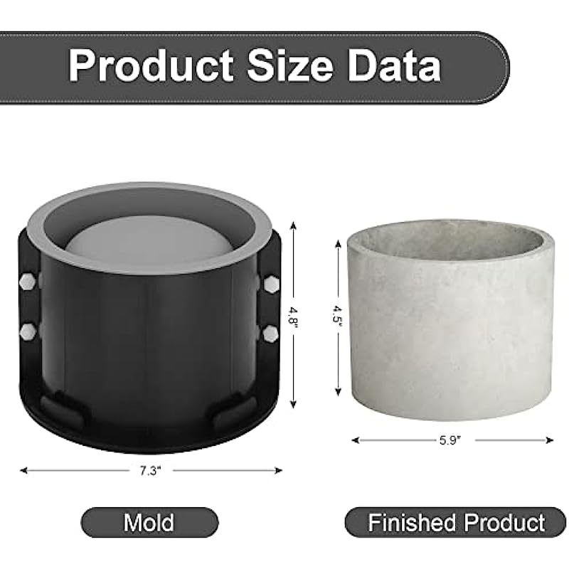 Large Round Flower Pot Cement  - Potsticker Mold recension och pris