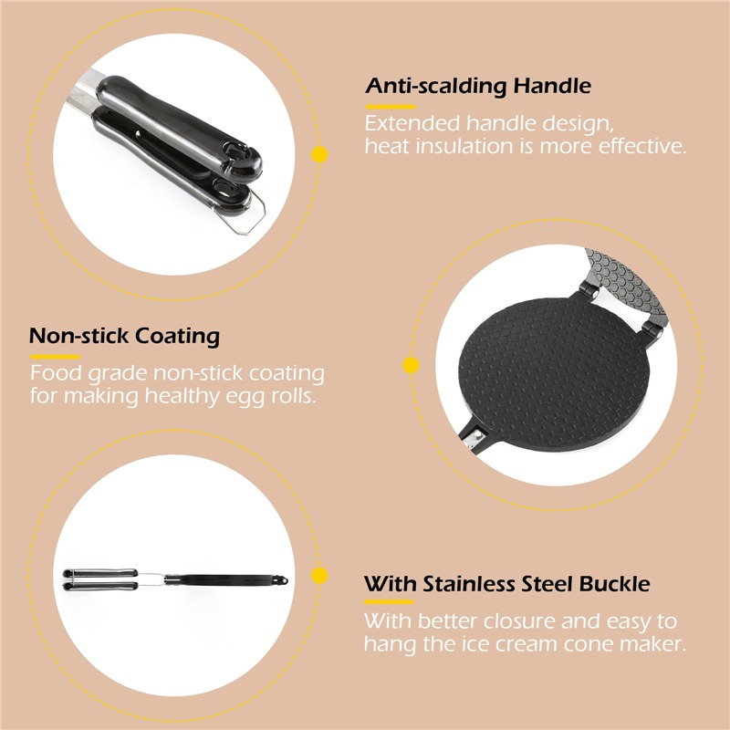 22cm Non-Stick Egg Roll Waffle - Egg Waffle Pan recension och pris