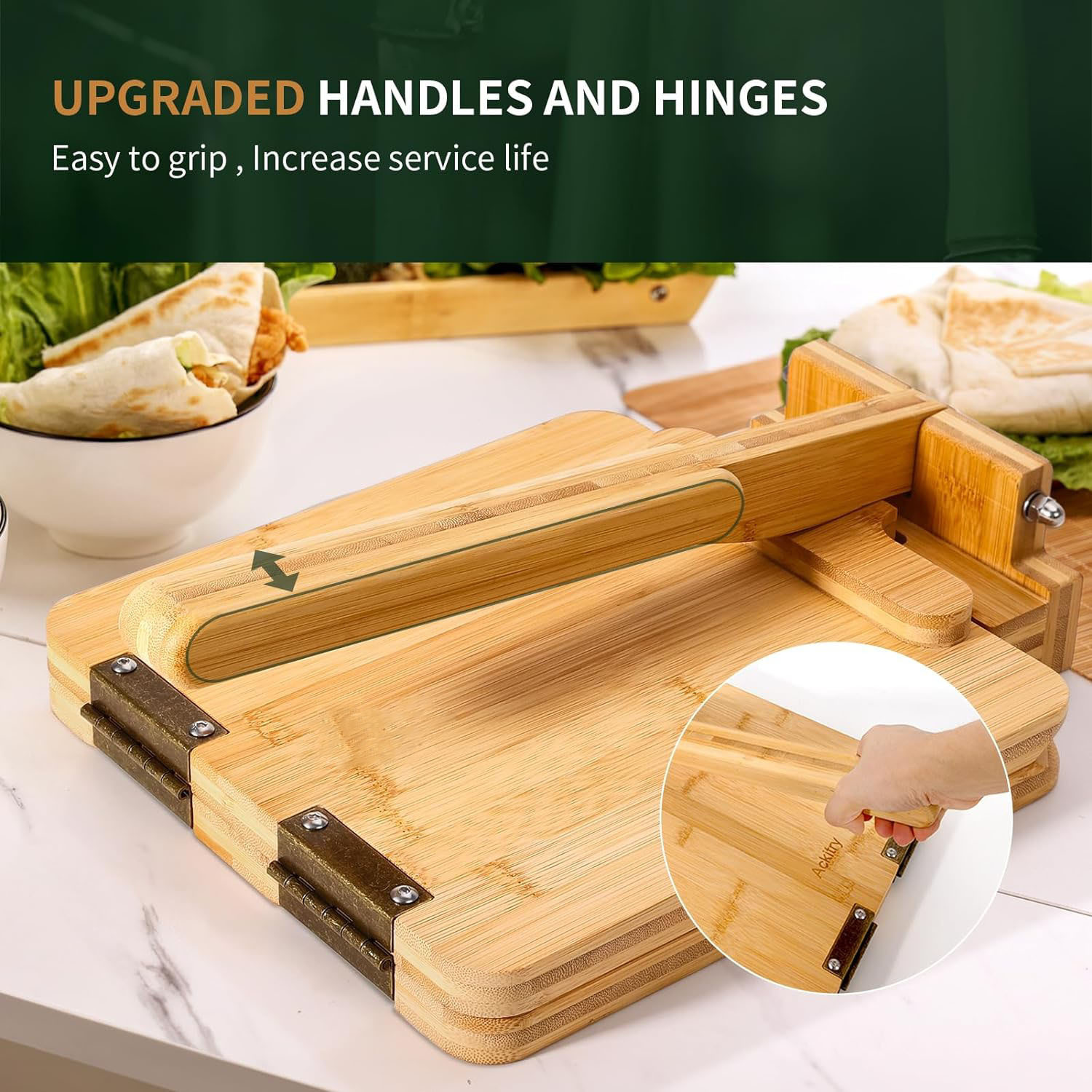 Hot-selling bamboo and wood to - Dumpling Press Set recension och pris