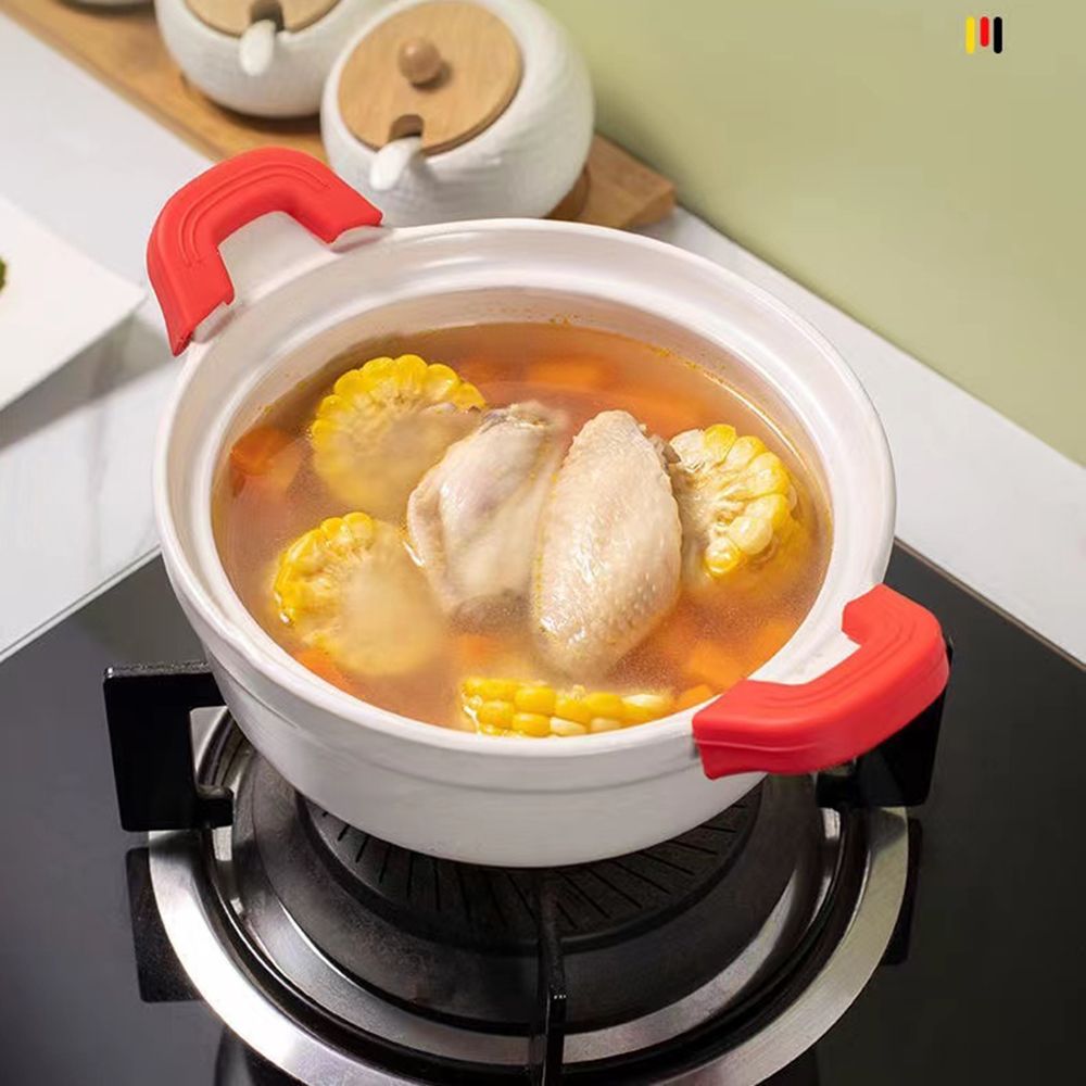 2PCS Silicone Anti-Scald Pot H - Cast Iron Corn recension och pris