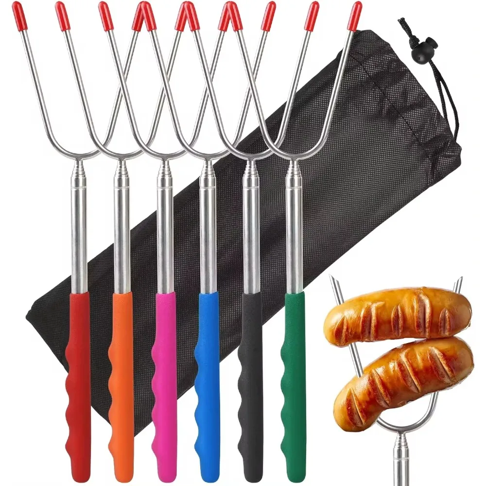 5/6/10pcs Telescopic BBQ Forks - Hot Dog Press recension och pris