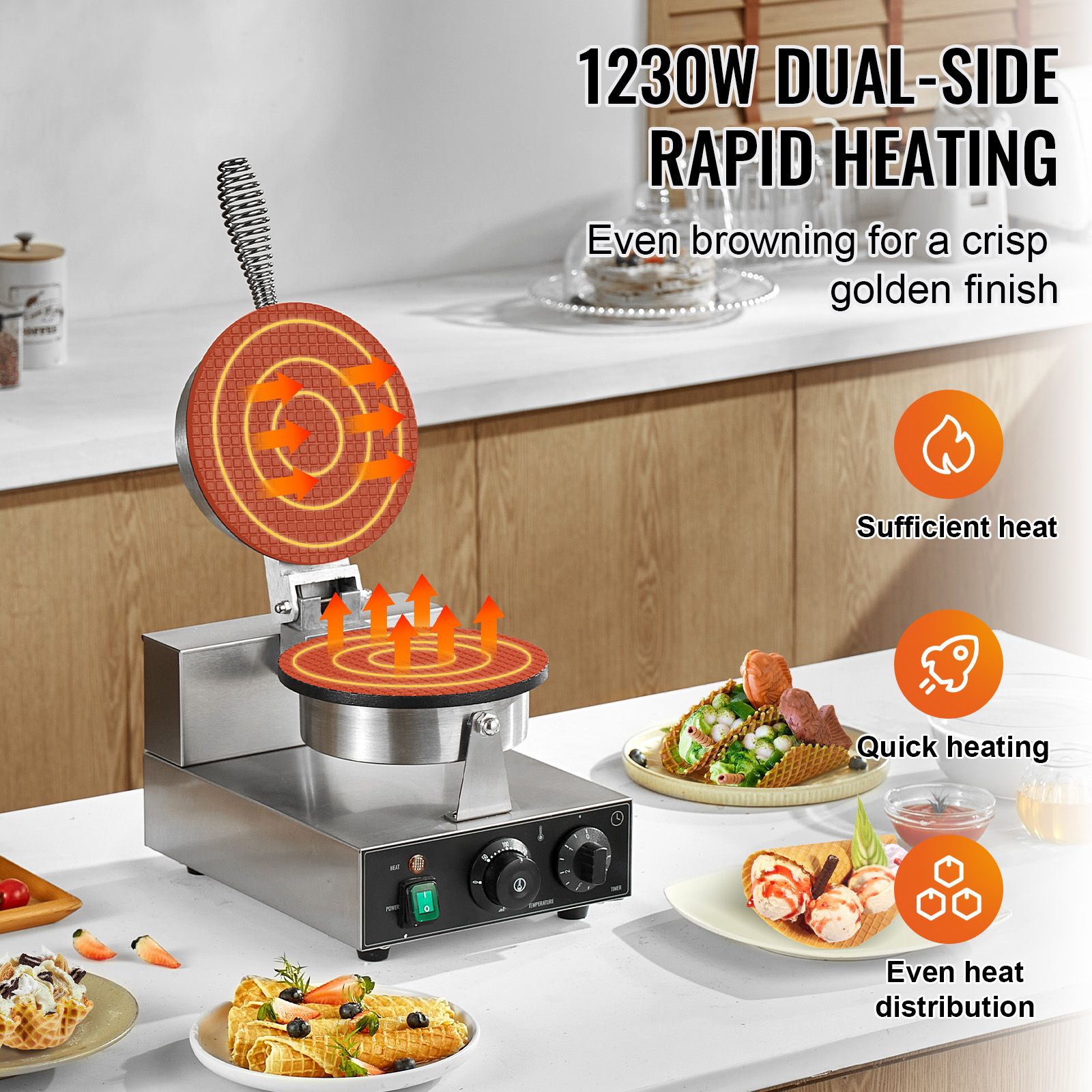 Electric Ice Cream Cone Maker, - Waffle Cone Maker recension och pris